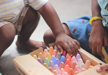 Give small bunch of colors to little kids, joy of colors